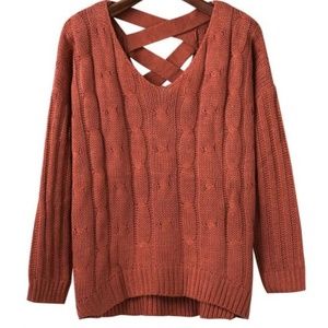 NEW AUTUMN Criss Cross Cable Knit Sweater
